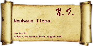 Neuhaus Ilona névjegykártya